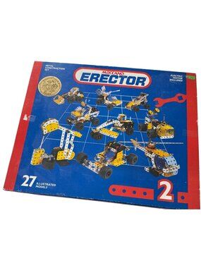 1993 VTG Meccano Erector Metal Construction Set 2 #030402 27 Models & 274 Parts